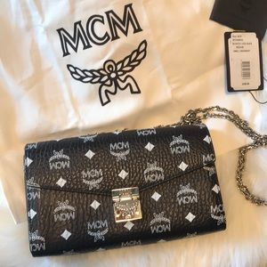 MCM Millie Visetos Canvas Wallet on a Chain